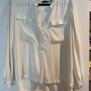 White House Black Market Cream Blouse